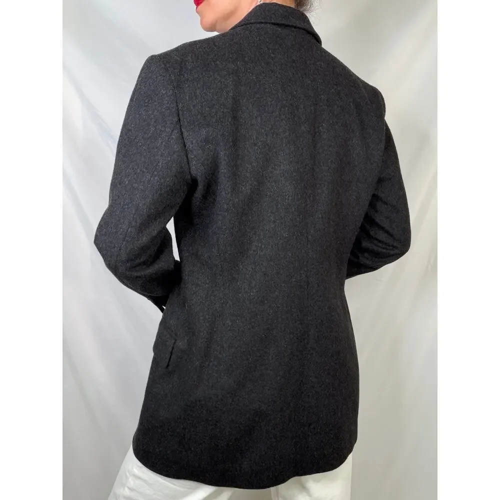 Calvin Klein wool blend blazer jacket vintage 90s charcoal grey‎ single breasted - Picture 14 of 16